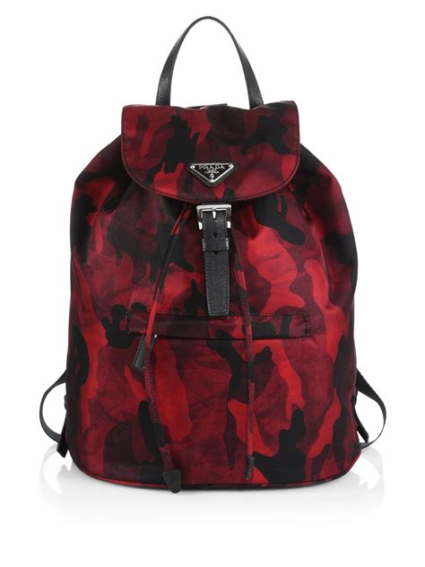 prada red camouflage backpack|prada nylon backpack.